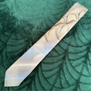 VTG 1970s Abstract Plant Tie - 57.5” x 3”